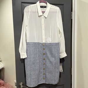 NWT Karl Lagerfeld size 14 tweed blouse dress